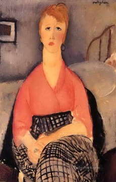 blusa rosa 1919 Amedeo Modigliani Pinturas al óleo